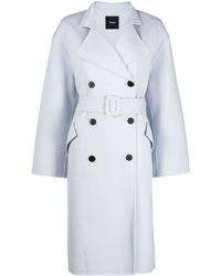 Theory - Double-breasted Belted Coat - Lyst