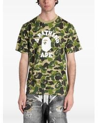 A Bathing Ape - Camouflage-Print Logo-Print T-Shirt - Lyst