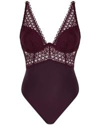 Aubade - Eloge Du Desir Lace-Embroidered Bodysuit - Lyst