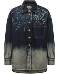 Feng Chen Wang - Acid-Wash Denim Jacket - Lyst