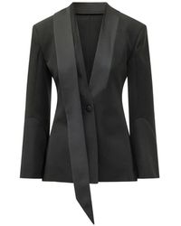 The Attico - Asymmetric-Scarf Lapel Blazer - Lyst