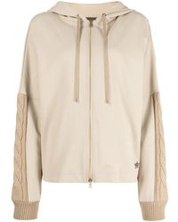 Lorena Antoniazzi - Cable Knit-Panelled Hoodie - Lyst