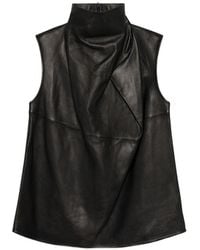 Jonathan Simkhai - Halley Draped Leather Top - Lyst