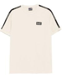 EA7 - Logo-Plaque Cotton T-Shirt - Lyst
