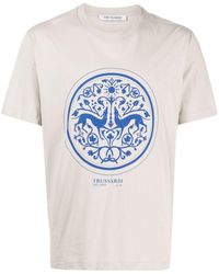 Trussardi - T-Shirt mit Medaillon-Print - Lyst