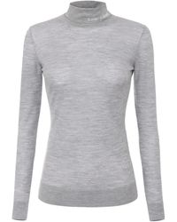 Elisabetta Franchi - Roll Neck Semi-Sheer Jumper - Lyst