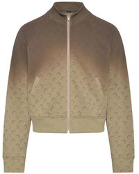 Marine Serre - Moon-Print Zip-Up Sweater - Lyst