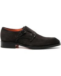 Santoni - スエード モンクストラップシューズ - Lyst