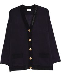 Elisabetta Franchi - V-Neck Button-Up Cardigan - Lyst