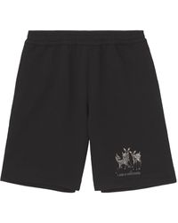 Burberry - Pantalones cortos de deporte con bordado de ciervos - Lyst