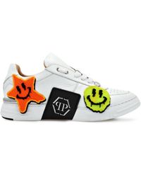 Philipp Plein - Graffiti-embroidered Lace-up Sneakers - Lyst