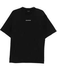 Balenciaga - Schwarzes New Back Medium Fit T-Shirt - Lyst