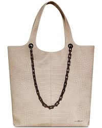 John Richmond - Chain-Detail Crocodile-Effect Tote Bag - Lyst