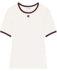 Courreges - T-Shirt With Contrasting Trim - Lyst