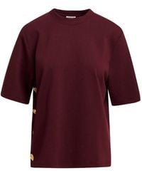 Essentiel Antwerp - Korse Button-Detail Crew-Neck T-Shirt - Lyst