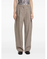 Rabanne - Pantaloni Ampi A Quadri Con Desing Plissettato - Lyst