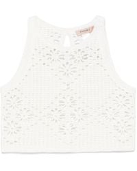Twinset - Crochet-Knit Crop Top - Lyst