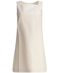 Sandbeige - Square-Neck Sleeveless Dress - Lyst