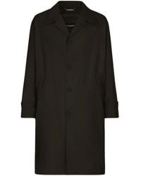 Dolce & Gabbana - Nylon Trench Coat With Logo Tag - Lyst