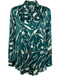 Asceno - Abstract-print Silk Shirt - Lyst