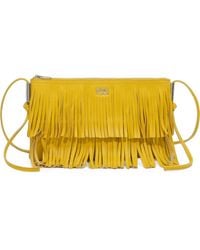 Bimba Y Lola - Petite Pochette En Cuir Citron À Franges - Lyst