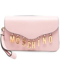 Moschino - Logo-Lettering Leather Cross Body Bag - Lyst