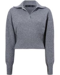 Proenza Schouler - Jeanne Split-neck Ribbed-knit Jumper - Lyst