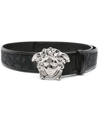 Versace - Man 's Black+Black Ruthenium Belt DCU4140 - Lyst
