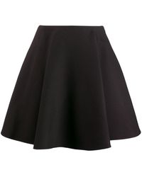 Valentino Gonna a quadri con balze - Nero