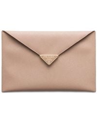 Prada - Envelope Snap-Closure Clutch - Lyst
