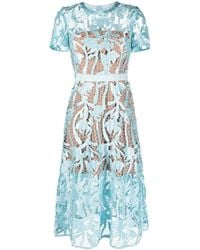 Self-Portrait - Lace Midi Dress - Lyst