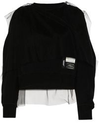 Undercover - Tulle-overlay Cotton Sweatshirt - Lyst