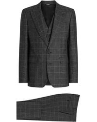 Dolce & Gabbana - Check-Pattern Three-Piece Suit - Lyst