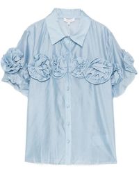Paperlace - Floral-Appliqué Short-Sleeve Shirt - Lyst