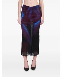Mugler - Gonna Midi Con Ruches - Lyst