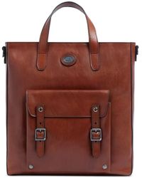 The Bridge - Buckle-Detail Leather Backpack - Lyst