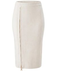Patrizia Pepe - Ribbed-Knit Zip-Fastening Midi Skirt - Lyst