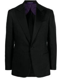 Ralph Lauren Purple Label - Blazer en laine mélangée à simple boutonnage - Lyst