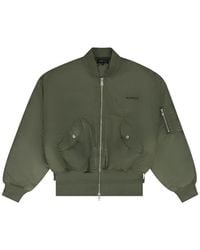Purple Brand - Logo-Print Satin Bomber Jacket - Lyst
