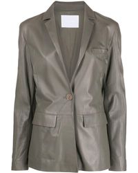 DROMe - Single-breasted Leather Blazer - Lyst