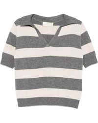 iBlues - Striped Short-Sleeve Polo Top - Lyst