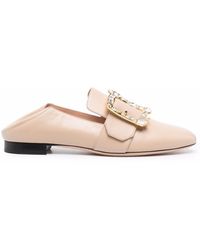 Bally - Buckle Strap Foldable Heel Loafers - Lyst