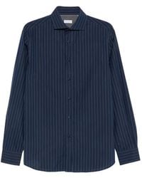 Brunello Cucinelli - Pinstripe-Print Long-Sleeve Shirt - Lyst