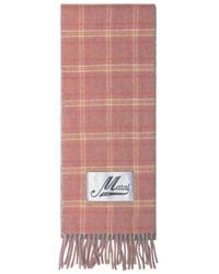 Marni - Karierter Schal Mit Fransen - Lyst