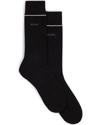 BOSS - Intarsia-Knit Logo Socks - Lyst
