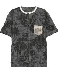 Commun's - Chemise Fleurie À Design Sans Col - Lyst