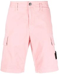 Stone Island - Bermudas Mit Logo-Patch - Lyst