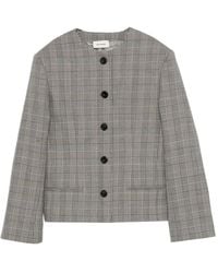 A.M.G - Check-Pattern Button-Fastening Jacket - Lyst