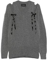 Simone Rocha - Bow-Embellished Cold-Shoulder Sweater - Lyst