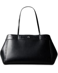 Calvin Klein - Grand Cabas Monogrammé À Finitions Façon Croco - Lyst